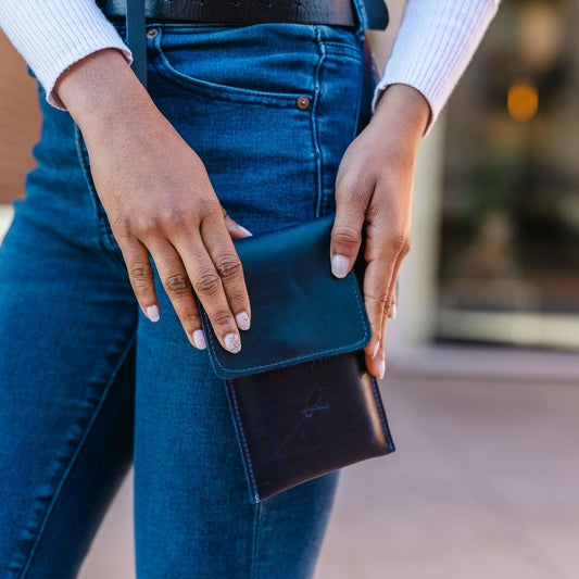 Norym Leather Satchel Blue