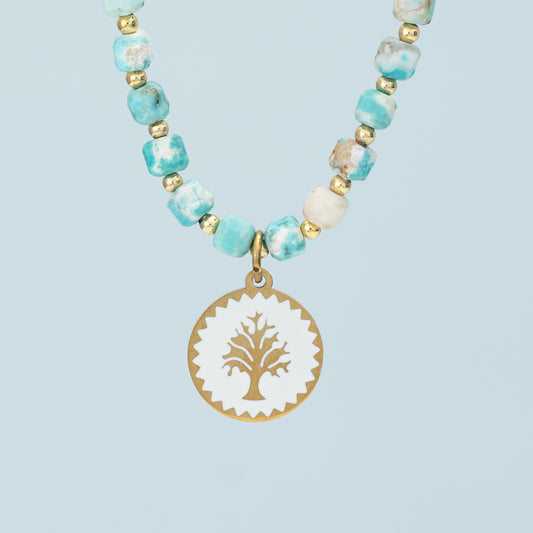 Strong Oat Turquoise Beaded Necklace