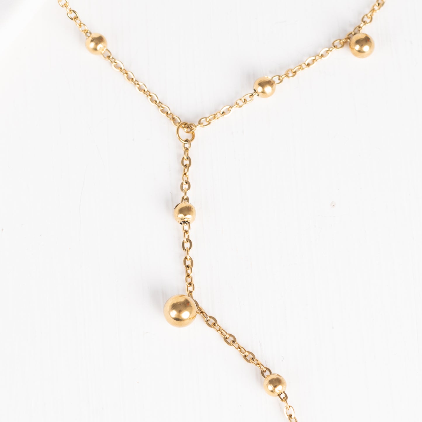 Gold Ball Drop Necklace