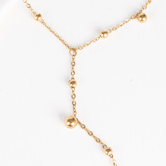 Gold Ball Drop Necklace