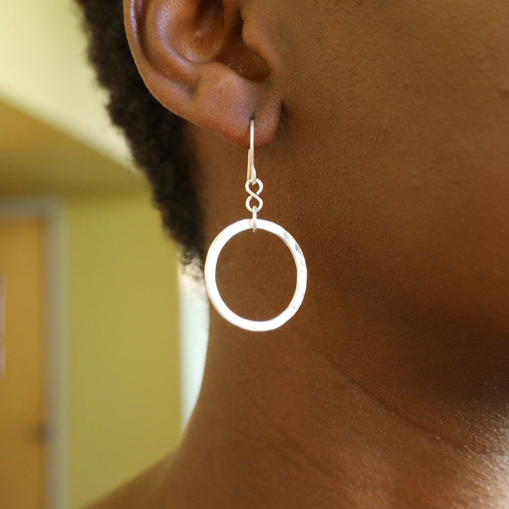 Circle Hoop Earrings Silver