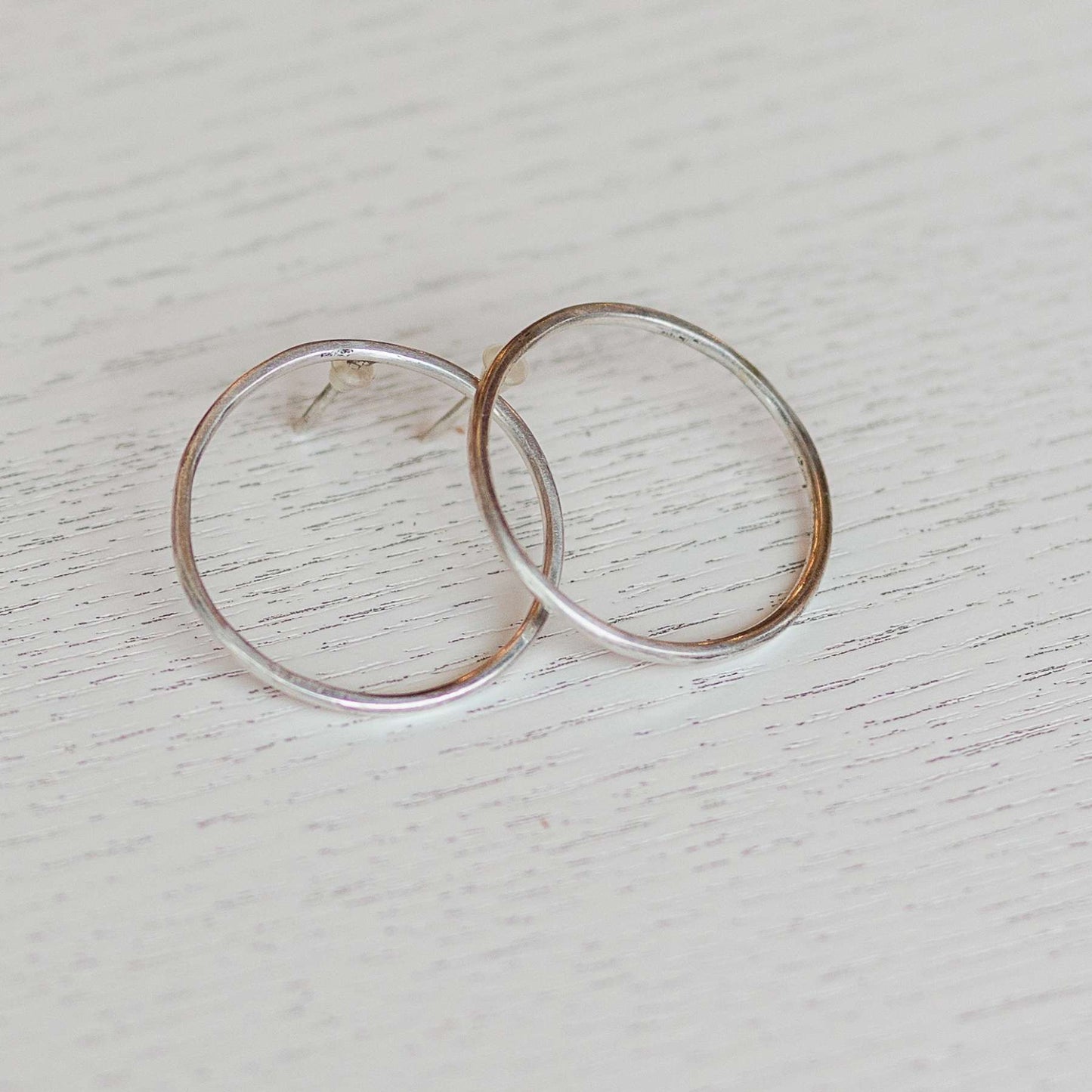 Silver Hoop Studs