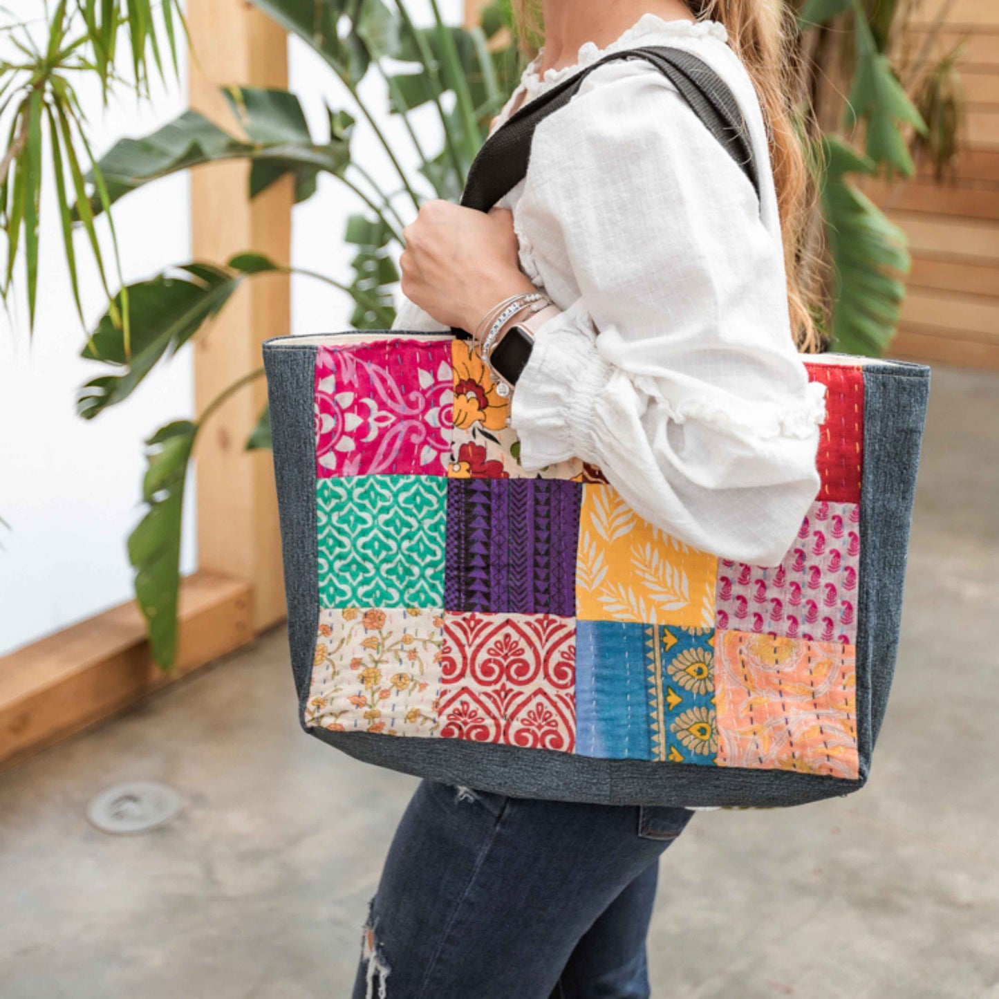 Jeans Patchwork Tote